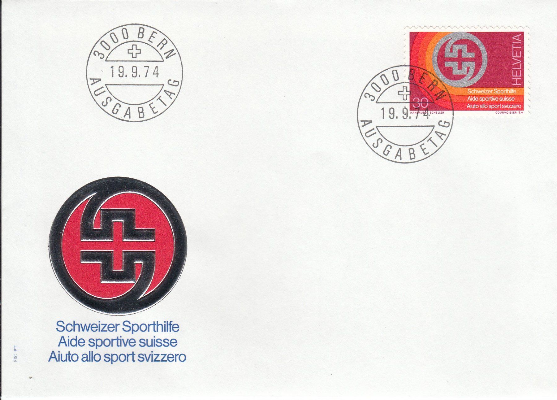 Alle Briefmarken: 1974 558-60 3 FDC Bundesverfassung Sporthilfe Eidg. Post – Gebraucht aus Spreitenbach von Mustang_1105 1