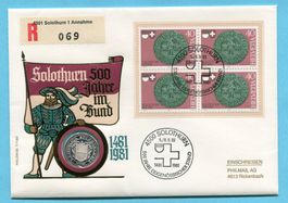 Nummisbrief Solothurn 1981 - mit passender Marke und Münze