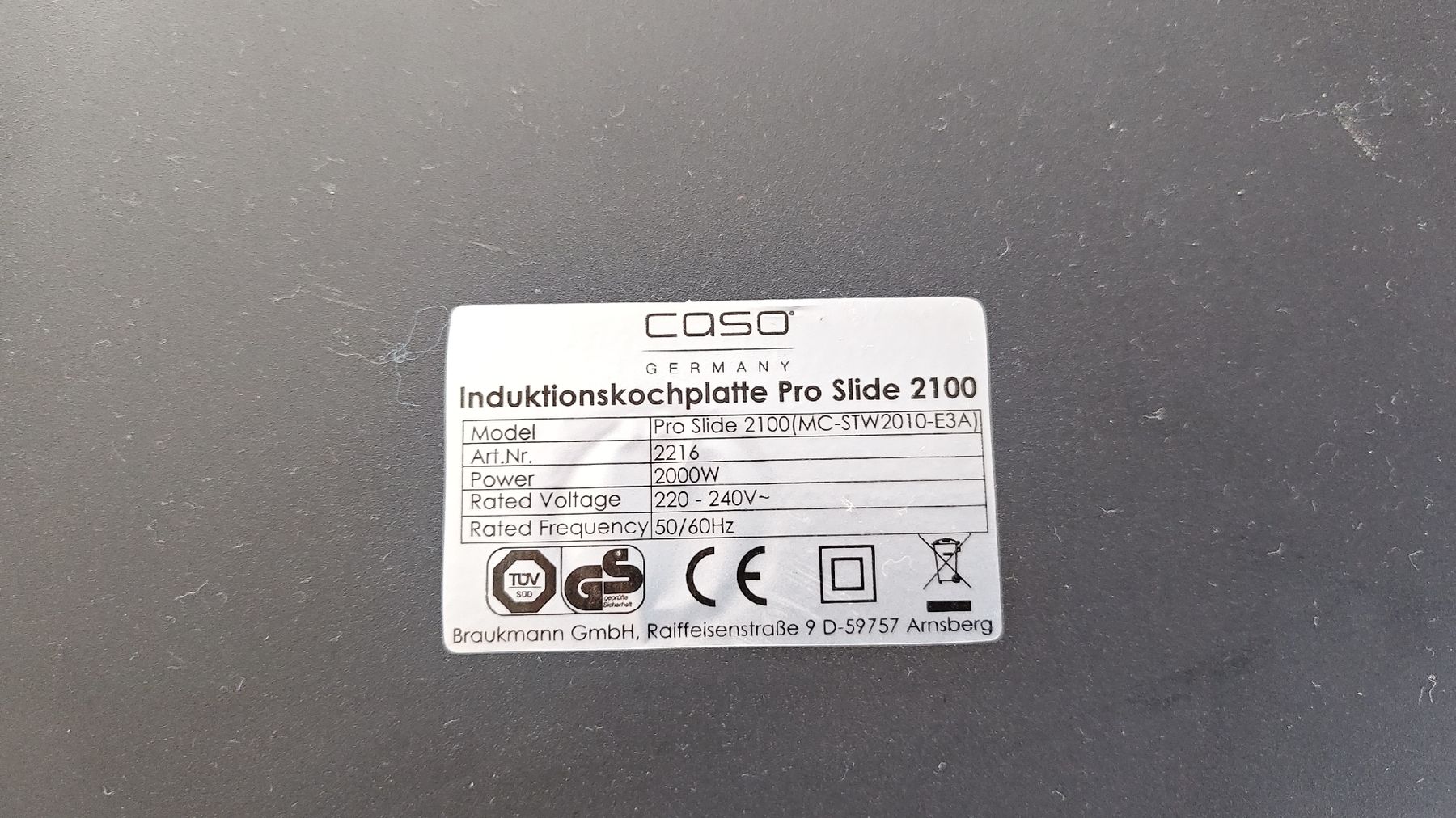 Cuisinières: Plaque à induction Caso PRO Slide 2100 – D'occasion à Sugiez par clo_76gd 1