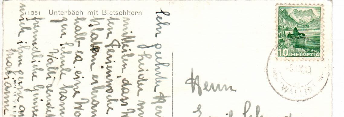 Cartes postales: Unterbäch mit Bietschhorn – D'occasion à Wolhusen par Curver9 1