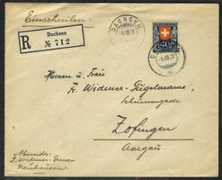 1921 J20 auf R-FDC gestempelt DACHSEN 1.XII.21 (15460)