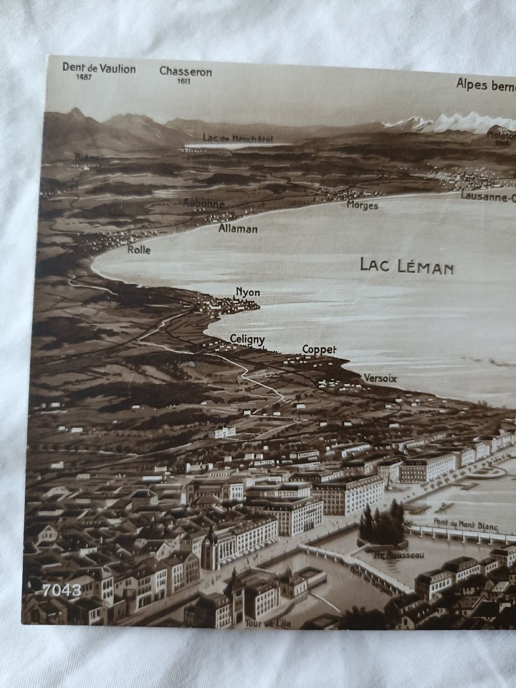 Cartoline postali: Alte Ansichtskarte Genfersee/Lac Léman,Kupferstich Top – Nuovo (secondo la descrizione) da Sargans venduto da Polifemo58 3