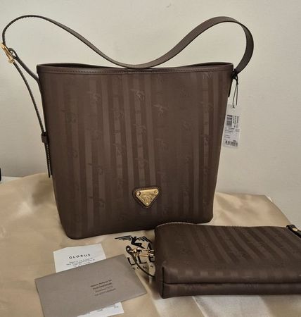 Maison Mollerus Tasche 'BANNWIL' Terra Braun Gold neu ab 1.-