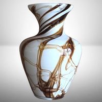 🌟 Kunstglas Vase Mundgeblasen | Design Swirl | Vintage Look
