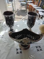 Schönes Deko-Set, schwarz-silber, inkl. Vase & Schale!