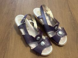 Wörishofer Sandalen Keilabsatz Leder Gr 40 Super Zustand