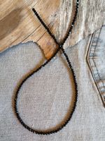 Spinell facettiert   3mm   44cm   schwarz   Strang für Kette
