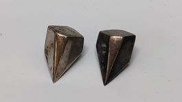 Vintage Ohrclips Clipsstecker 925 Silber vergoldet (S8)