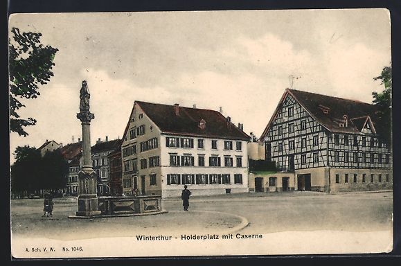 Cartes postales: AK Winterthur, Hoderplatz mit Caserne – D'occasion à Berlin par bartko-reher