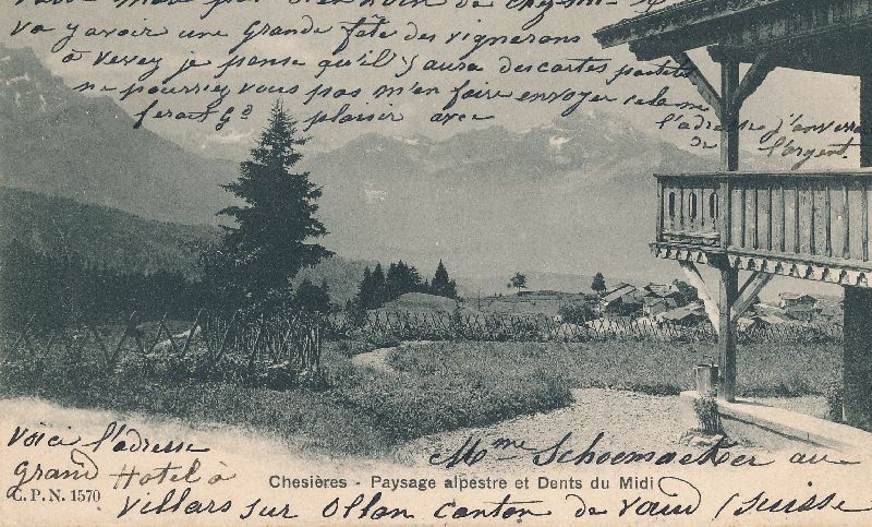 Cartoline postali: Chesière - Paysage alpestre + 1905 – Usato da Emmenbrücke venduto da teestube