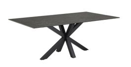 Design Esstisch Glas/Metall 200x100cm; anthrazit; 8 Personen