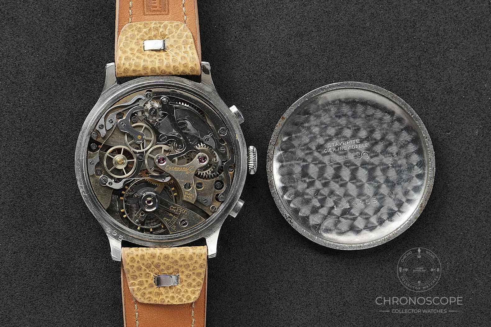 Eberhard & Co. Orologi: Eberhard Pre Extra Fort Chronograph Galvanic Multiscale Gilt – Usato da Luzern venduto da ChronoScope6004 7