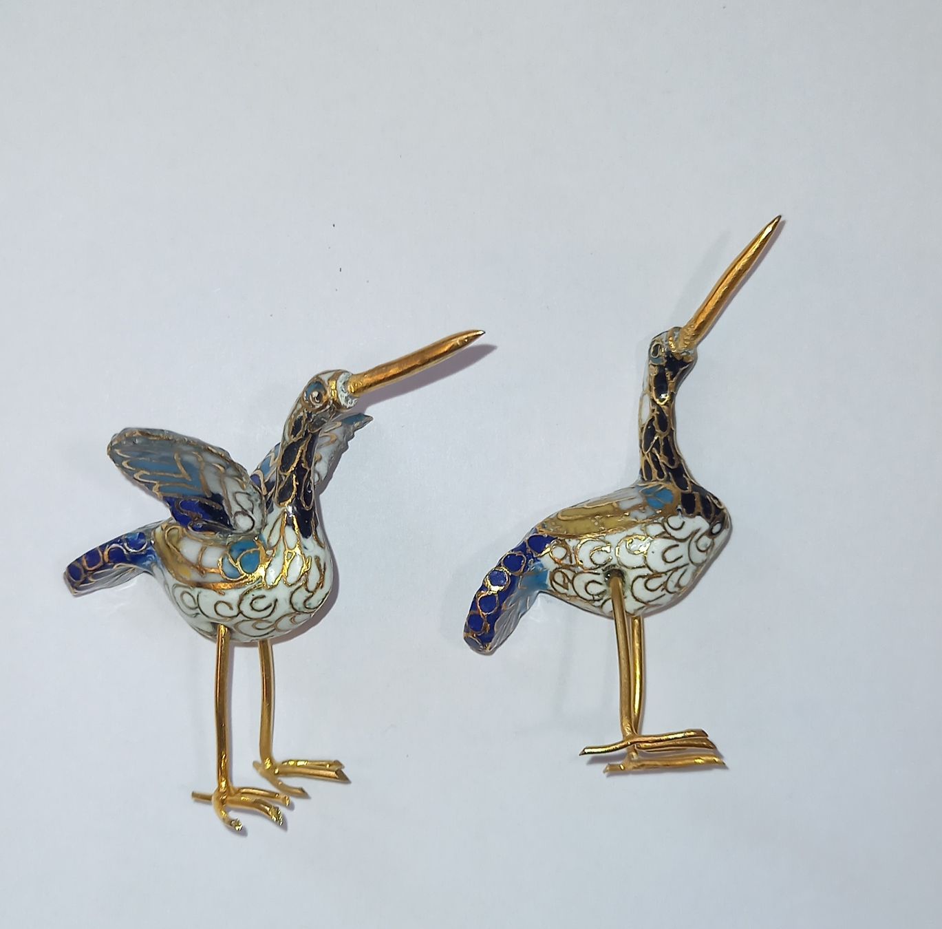 Tutte le decorazioni: 2 Vögel farbig emailiert aus Messing – Usato da Reiden venduto da jasi029 1