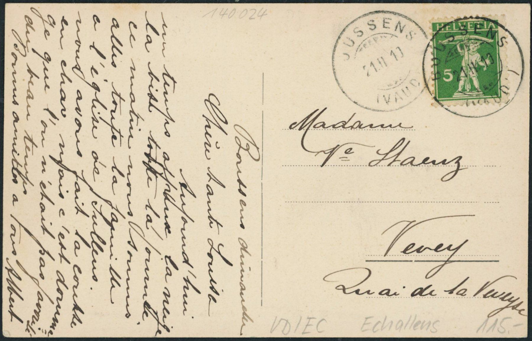Cartoline postali: VD Echallens – Usato da Schindellegi venduto da masutka7 1