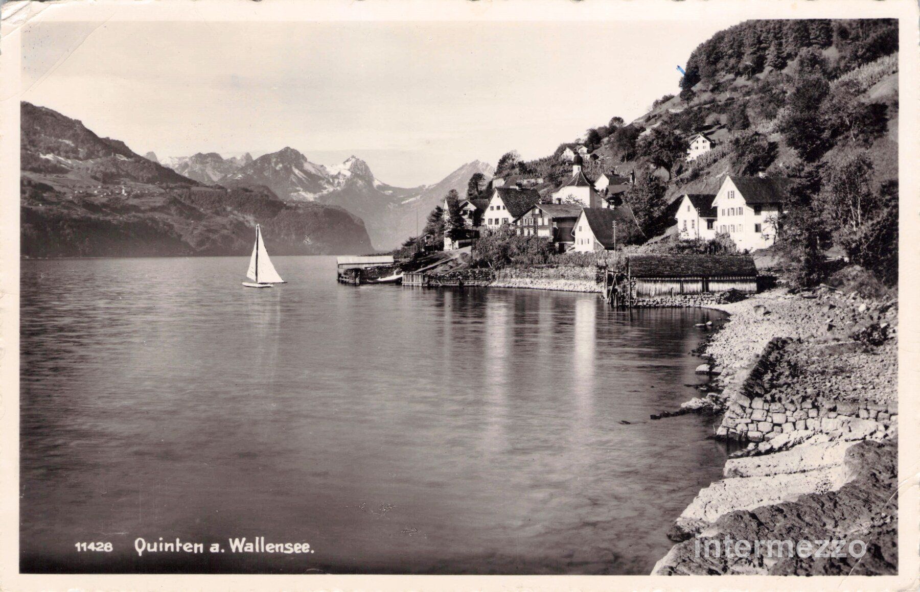 Cartoline postali: Quinten SG // 1961 Dorf Walensee // Sommer – Usato da Basel venduto da intermezzo12