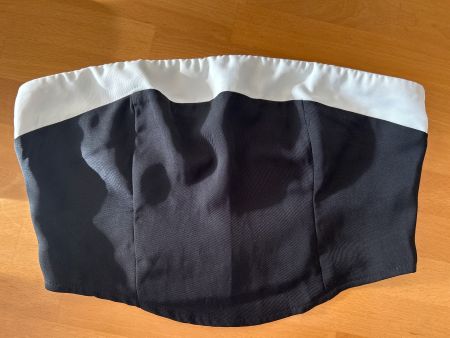 Bandeau Top schwarz weiss mit Reissverschluss hinten