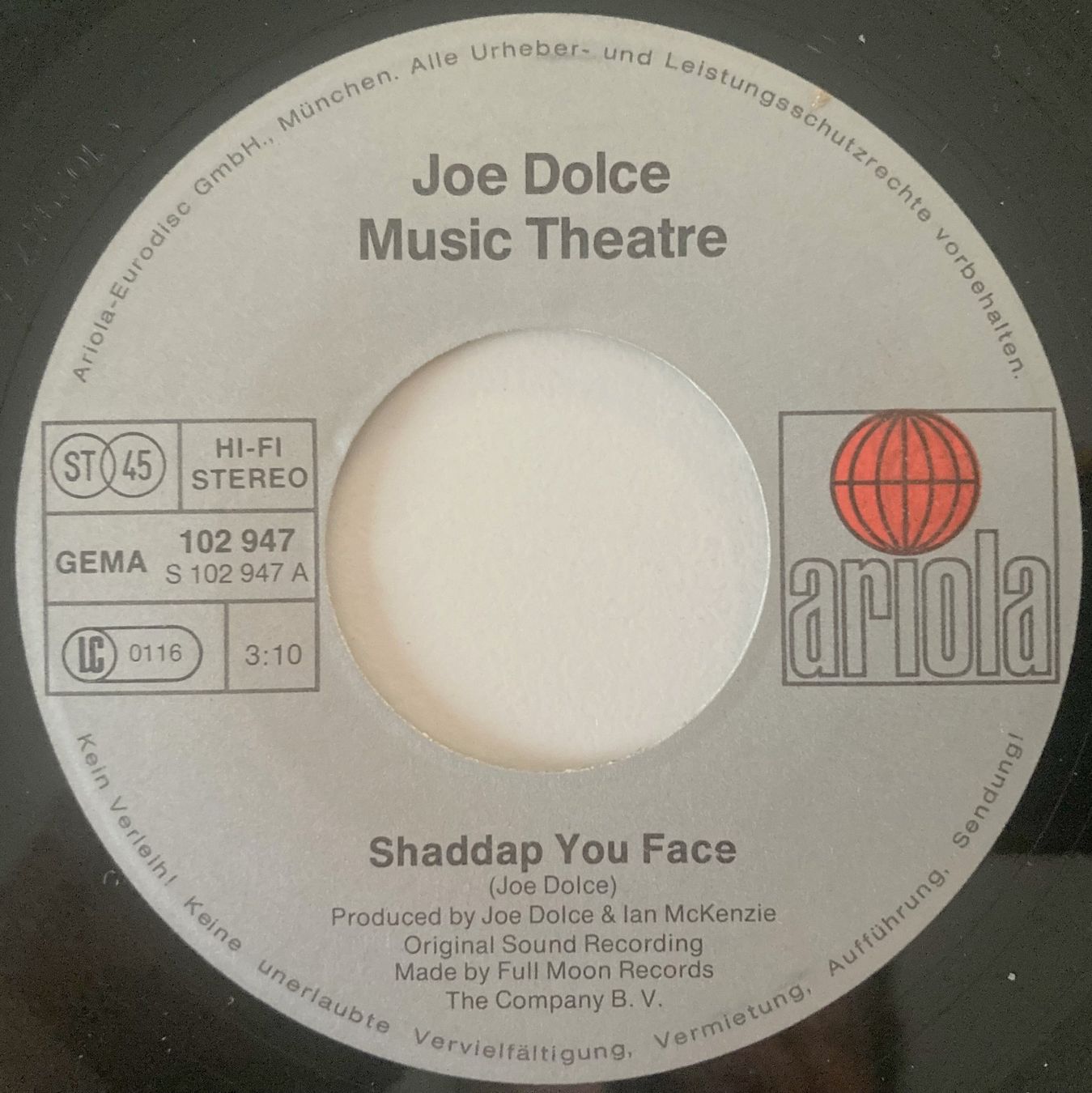 Dischi in vinile: JOE DOLCE - SHADDAP YOU FACE – Usato da Bottens venduto da hotter-than-hell 2