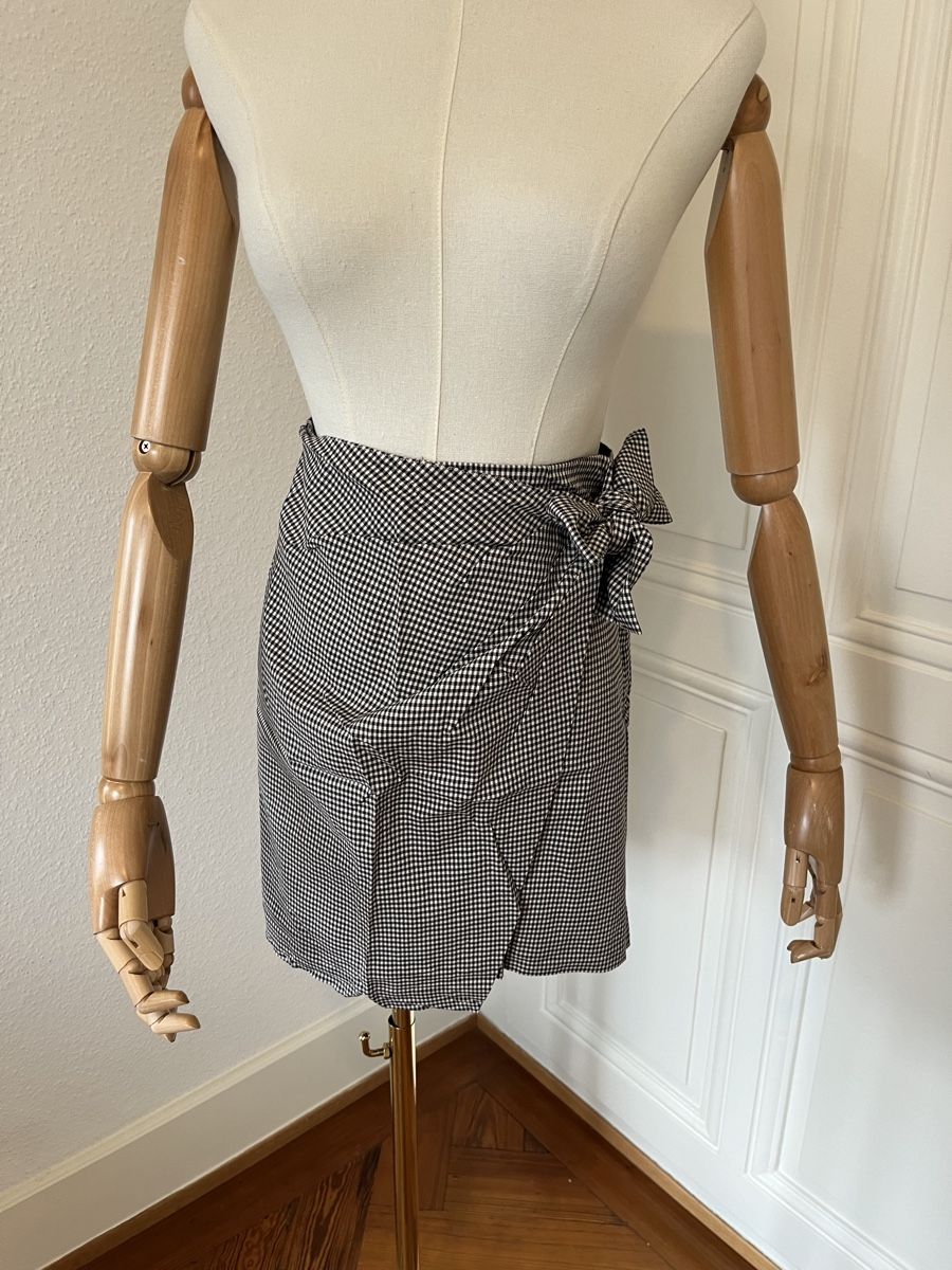 Massimo Dutti Gonne: Massimo Dutti Skirt Size 36 Gingham Bow-Tie Black/White – Usato da Mies venduto da Nib2011 6