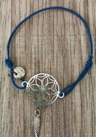 Blaues Armband mit Feder Anhänger