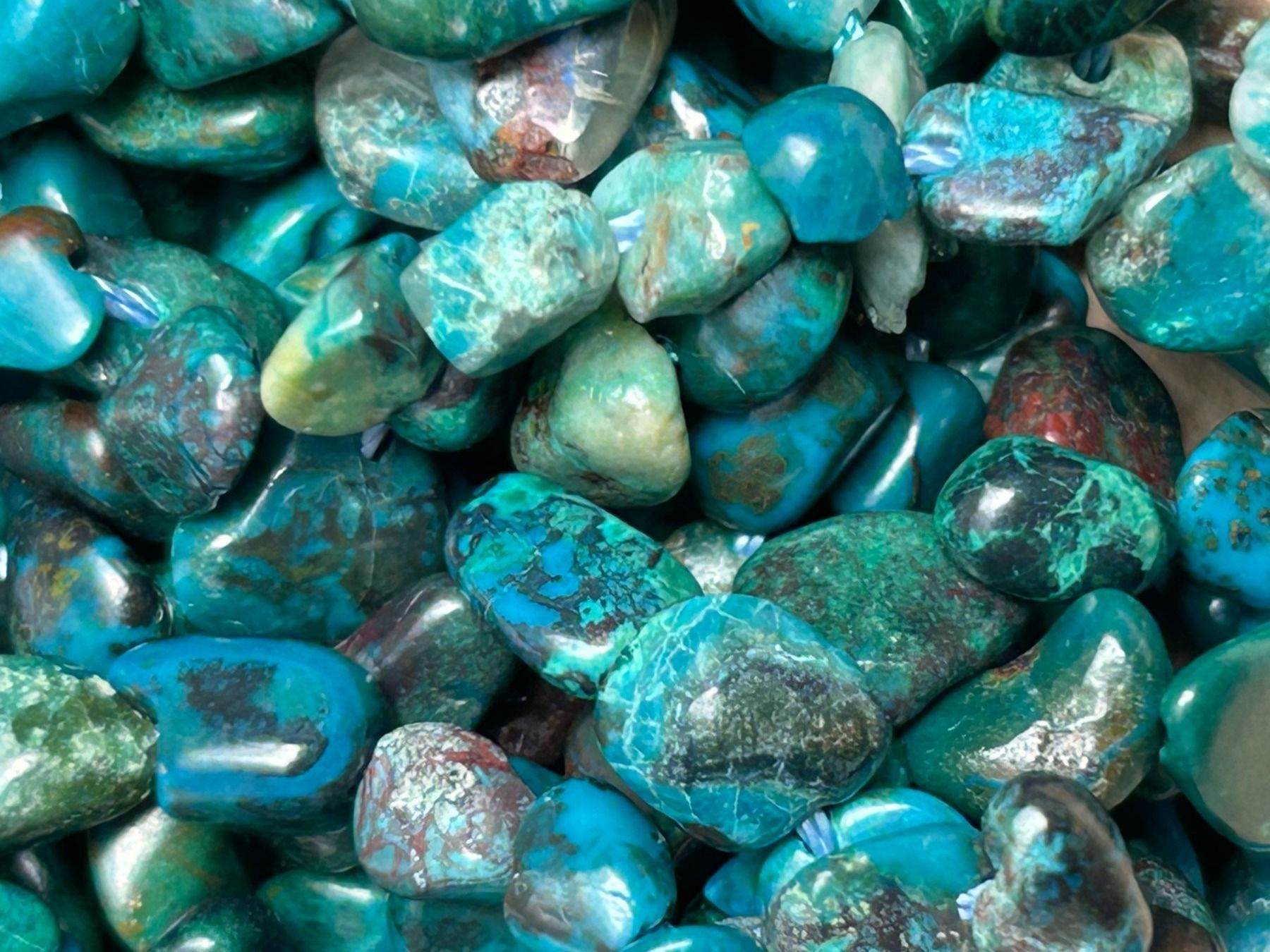 Edelsteine: Strang echte Chrysocoll Nuggets / stone 6-8 mm – Neu und originalverpackt aus Niederrohrdorf von Ytobi 1