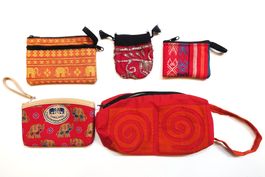 5 Indische Beutel, Taschen, Säckchen