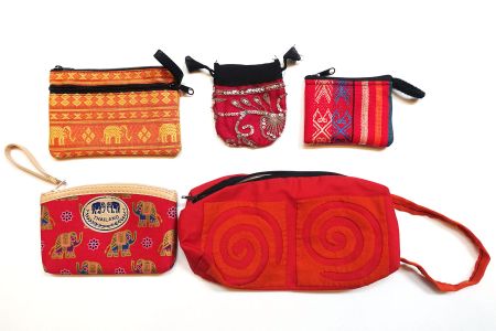 5 Indische Beutel, Taschen, Säckchen