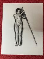 Aktzeichnung, Kohlezeichnung, Frauenakt, Kunst