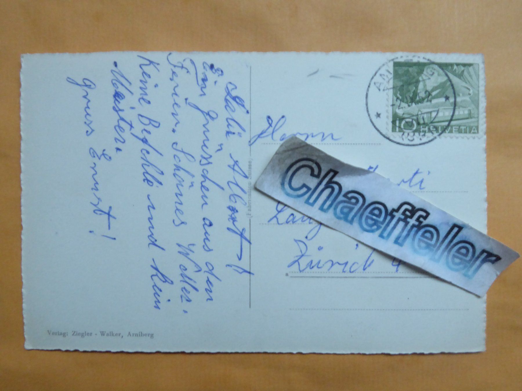 Cartes postales: 1952  Herbstidyle am Arnisee – D'occasion à Zürich par Chaeffeler 1