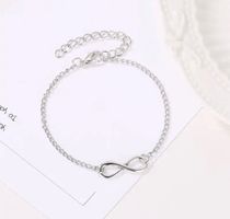 Edelstahl Unendlichkeit Armband Anhänger in Silber