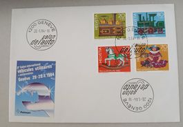 Umschlag Salon de l'Auto Genf 1983 Briefmarken Pro Juventute