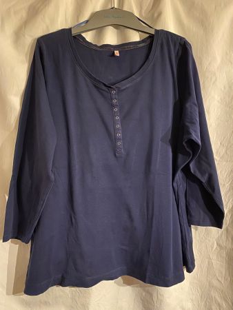 Sheego Shirt dunkelblau Gr.56/58, Langarm von Ulla Popken