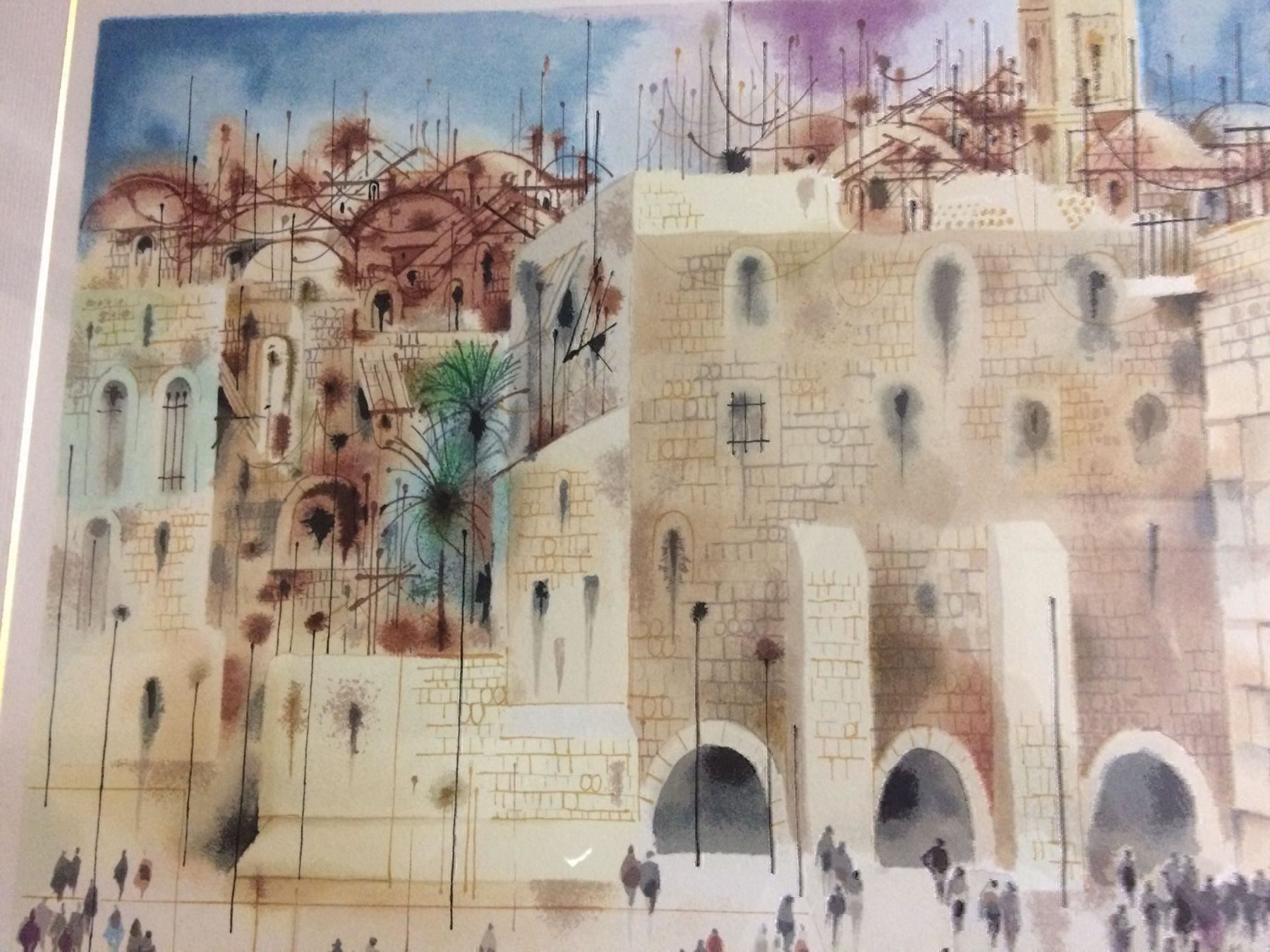 Grafica & Litografie: Lithographie von Shmuel Katz, Cotel Jerusalem – Nuovo (secondo la descrizione) da Birrwil venduto da Mischabel1 1