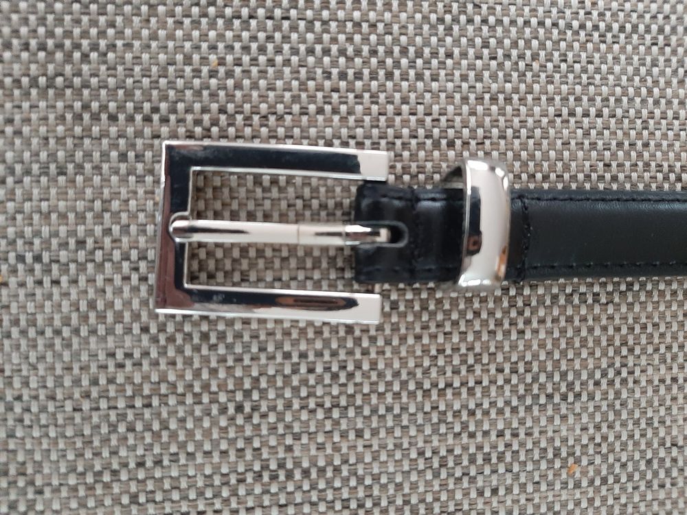 Rock Rebel By EMP Damen Gürtel – Schmal, Schwarz, Mit Dekorativer Kette, Aus Lederfaser & Polyurethan
