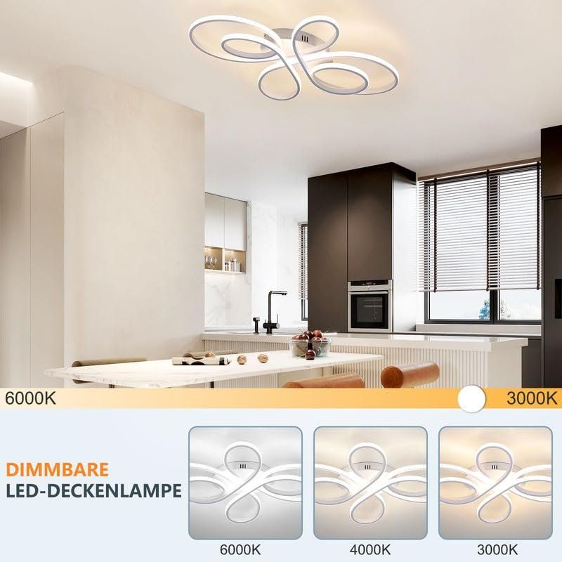 Lampadari & plafoniere: LED Deckenleuchte Deckenlampe Schmetterling 65W dimmbar – Nuovo e nell'imballaggio originale da Basel venduto da EchoPeak 5