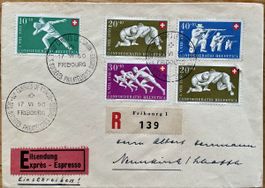 CH-Satzbrief, Pro Patria, FRIBOURG 17.VI.50, Kp. Fr. 135.-