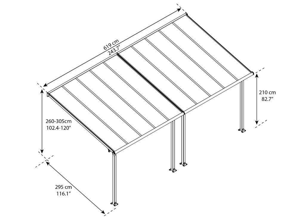 Casette da giardino & serre: Pergola adossée Olympia 3x6,1m Canopia – Nuovo e nell'imballaggio originale da Martigny venduto da ShowroomXL 2