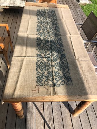Tischdecke zum Besticken, ungewaschen
