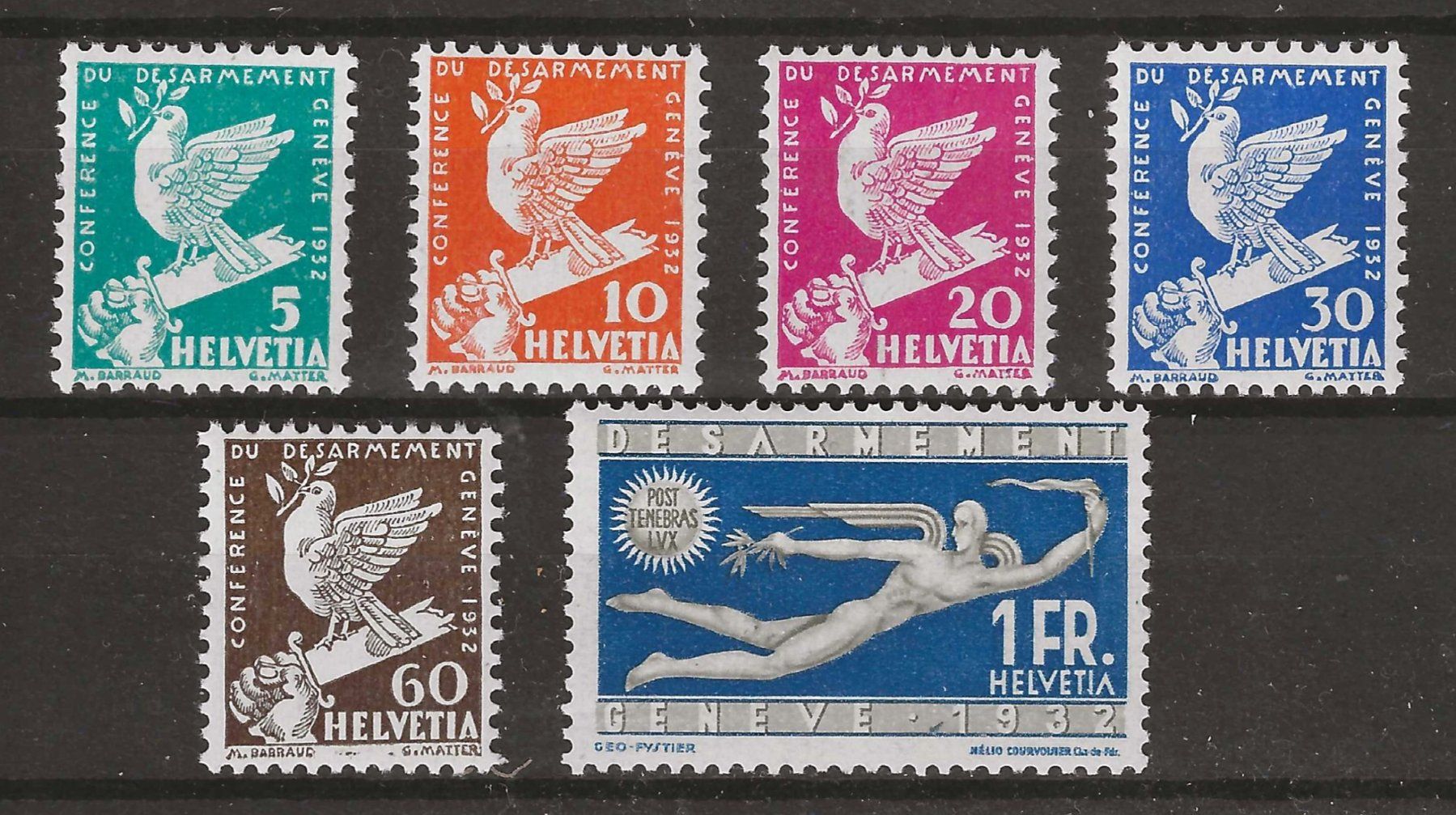 Alle Briefmarken: 1932 : Serie Nr. 185 - 190, postfrisch **, KP 150.-- – Neu (gemäss Beschreibung) aus Gümligen von Geniusbuy