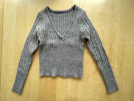 Pull Shein gris maille torsadée taille XS état neuf