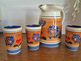 Pichet +3 mugs porcelaine ancienne SMF SCHRAMBERG TÖLZ C51