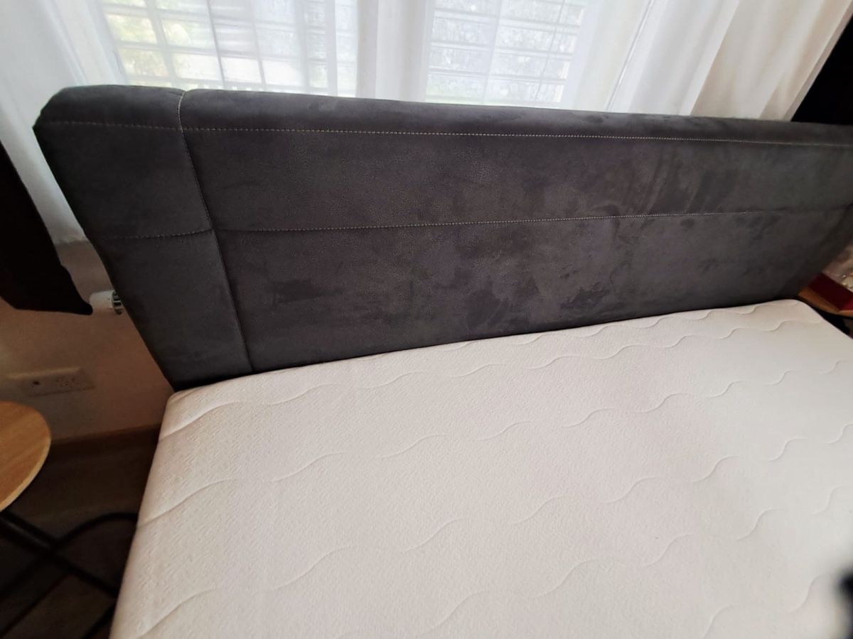 Boxspringbett anthrazit grau 200 x 180 cm inklusive Topper (D'occasion ...