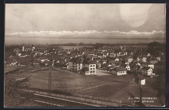 Cartoline postali: AK Colombier /NE, Vue generale, 1916 – Usato da Berlin venduto da bartko-reher
