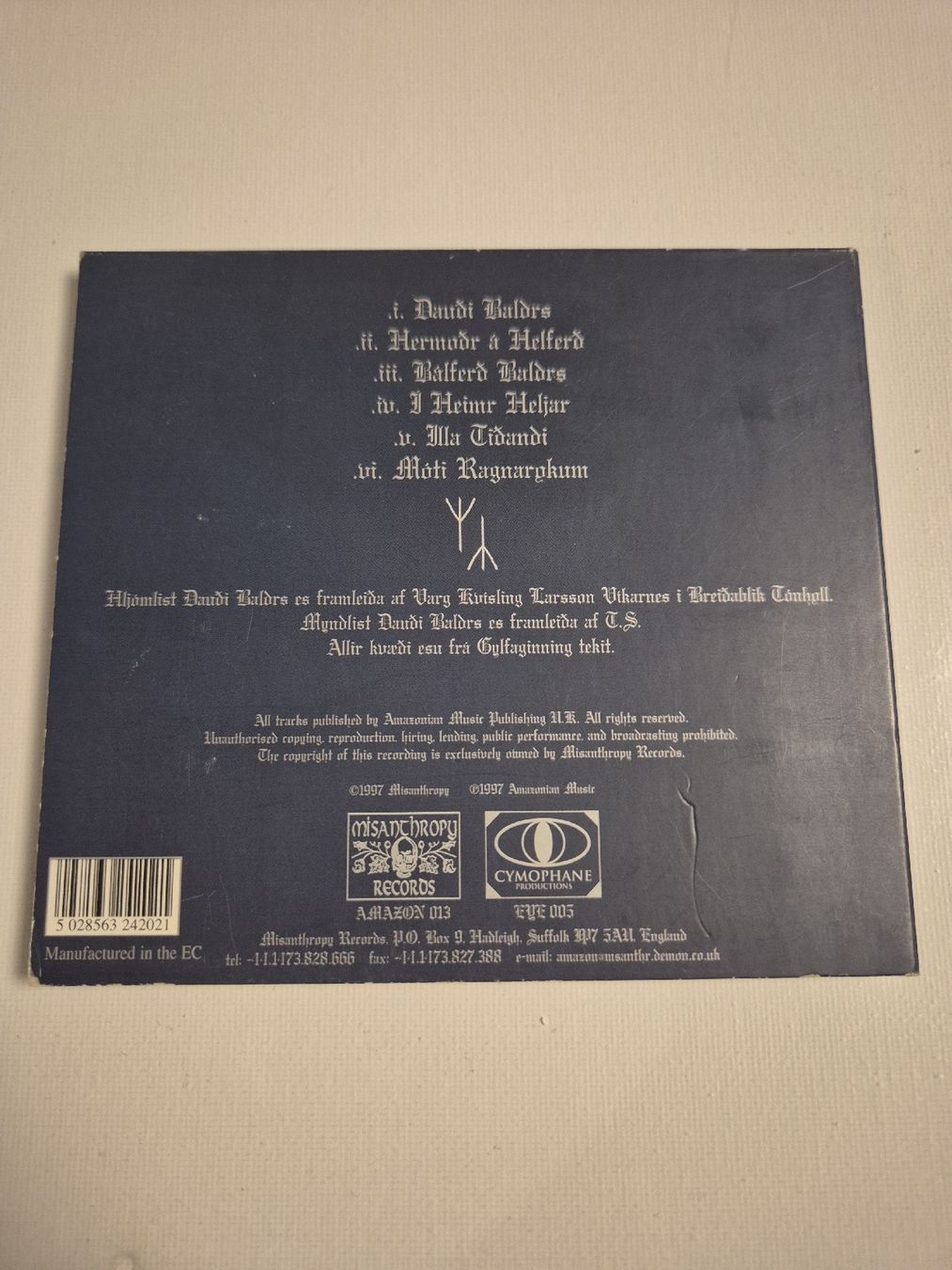 CD: Burzum -  Daudi Baldrs - CD – Nuovo (secondo la descrizione) da Uster venduto da newwave0 1