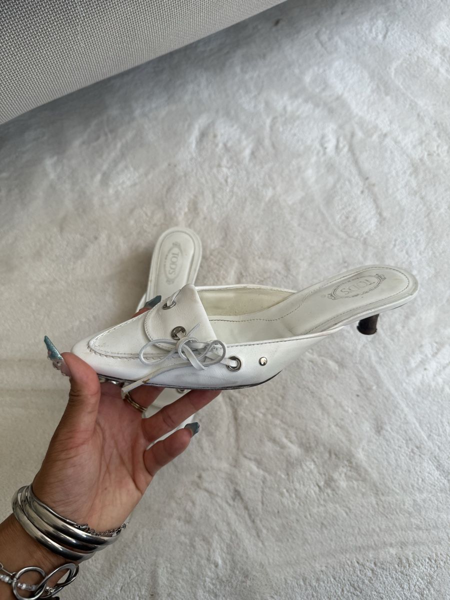 Tod'S Scarpe da donna: TOD’S White Leather Mules – Usato da Wabern venduto da lenaakunz 2