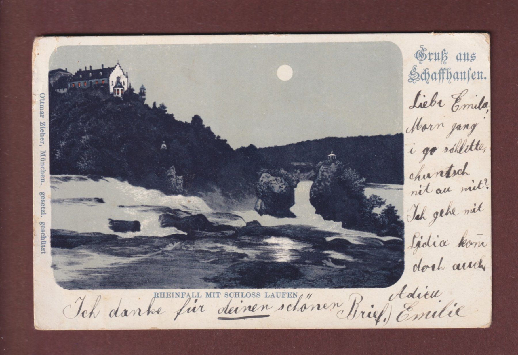Cartoline postali: Gruss aus Schaffhausen - RHEINFALL – Usato da Pully venduto da nicecards-shop