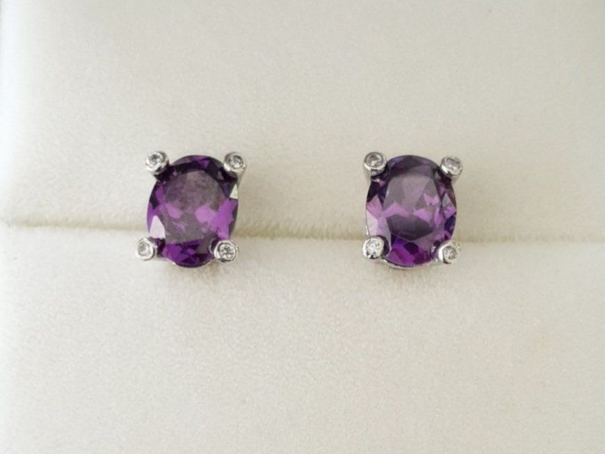 Orecchini pendenti & Orecchini a lobo: Silber Amethyst Zirkonia Ohrringe – Nuovo e nell'imballaggio originale da Uetikon am See venduto da Coralreef