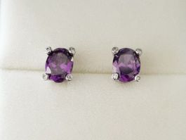 Silber Amethyst Zirkonia Ohrringe