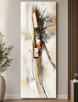 Modernes abstraktes Acrylbild auf Leinwand – Unikat – Beige,