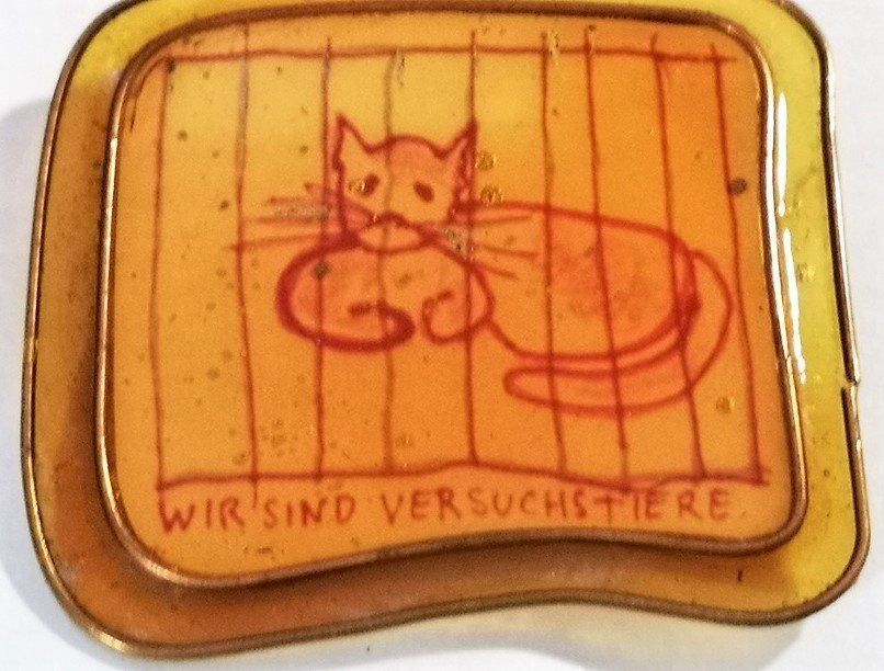 Spille & Fermagli: Brosche Katze Wir sind Versuchstiere (7) – Nuovo (secondo la descrizione) da Lutzenberg venduto da Pinschi01
