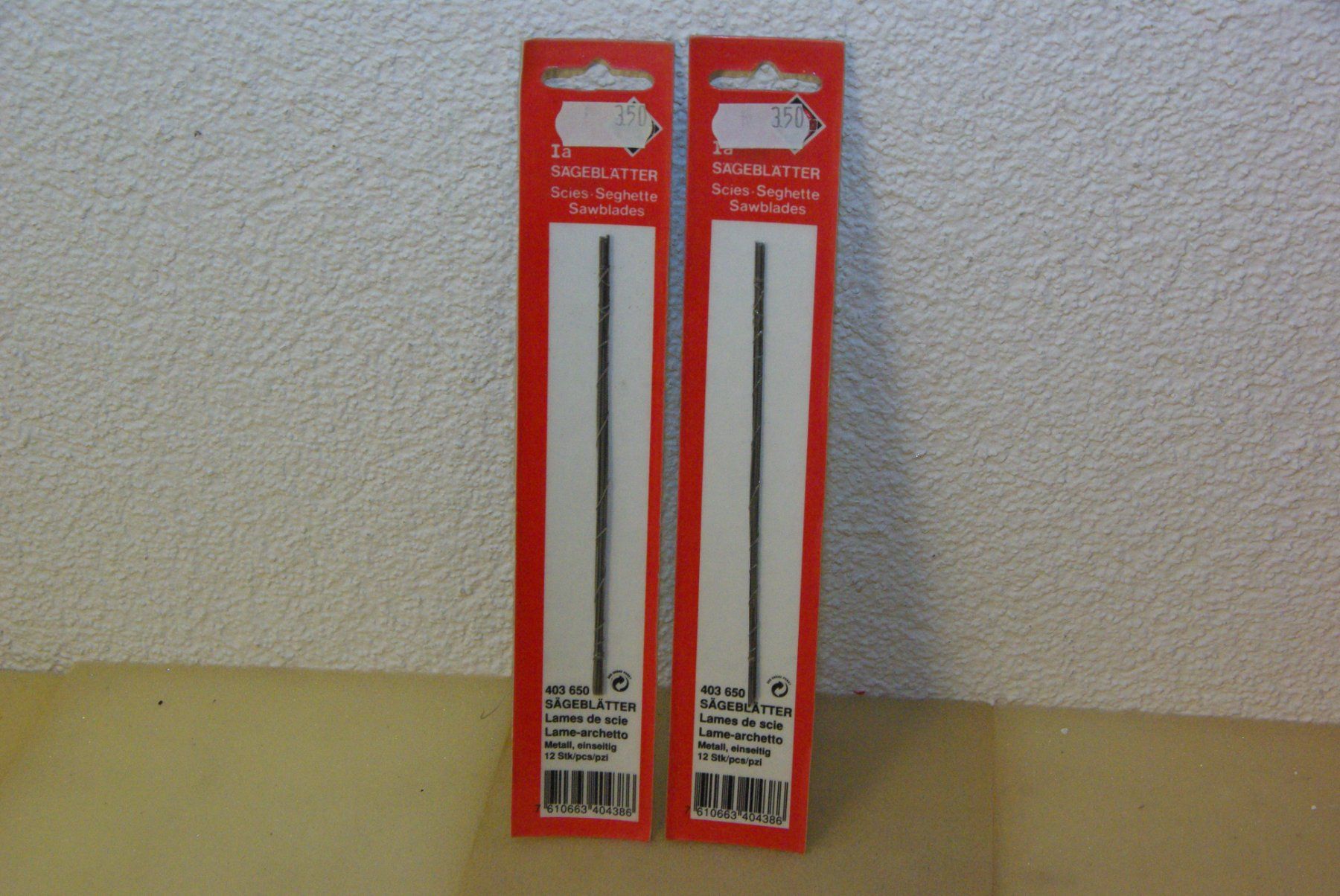 Seghe: 2 Pack Sägeblätter metall, einseitig – Nuovo e nell'imballaggio originale da Herisau venduto da Cevianer1844